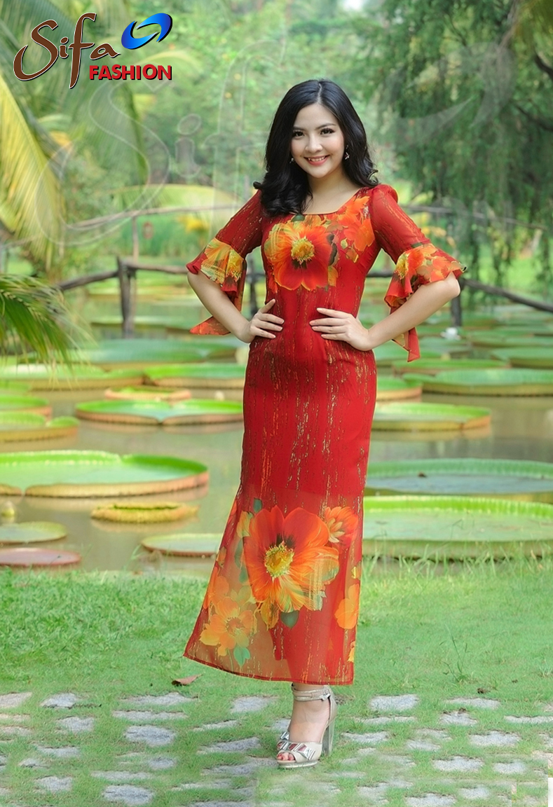 Đầm chiffon hoa