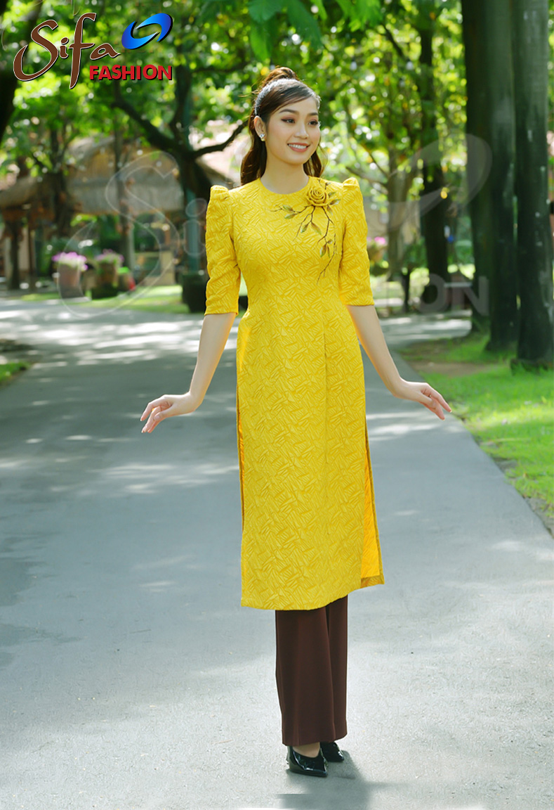 Áo dài cách tân vẽ tay