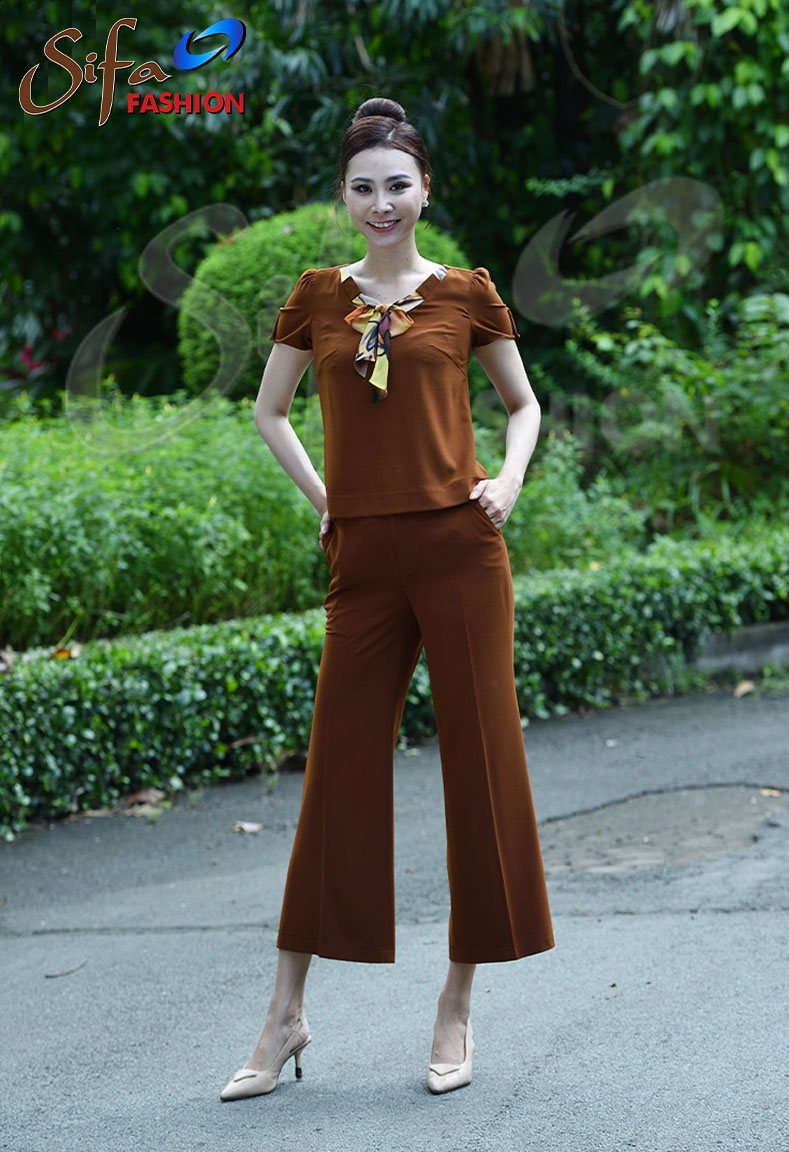 Bộ lụa cổ thắt nơ