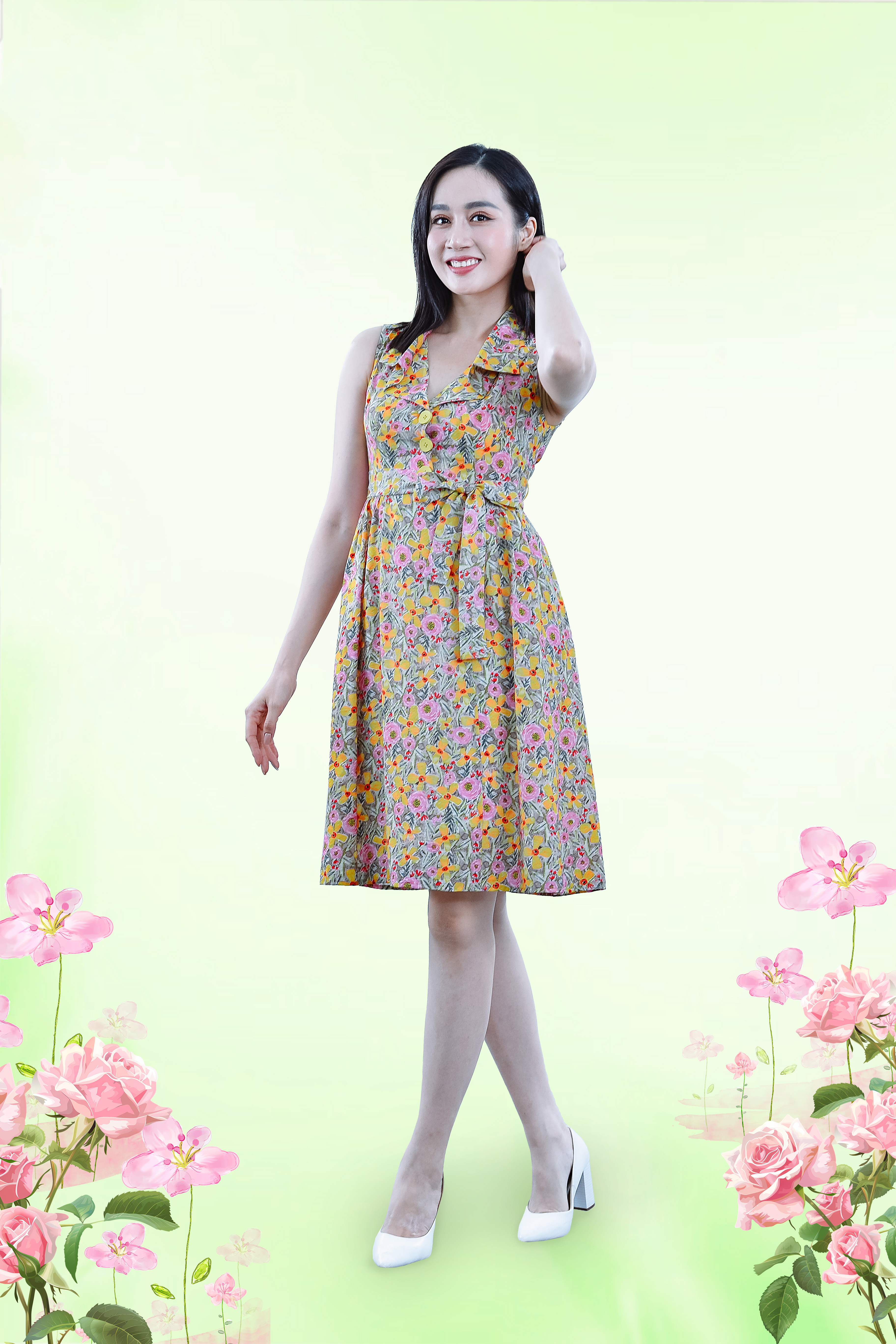 Đầm tơ hoa