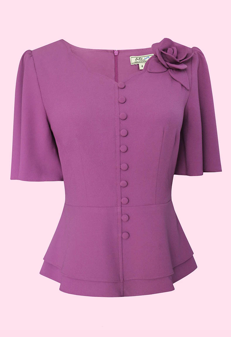 Bộ áo cổ tim lượn váy đuôi cá - Áo