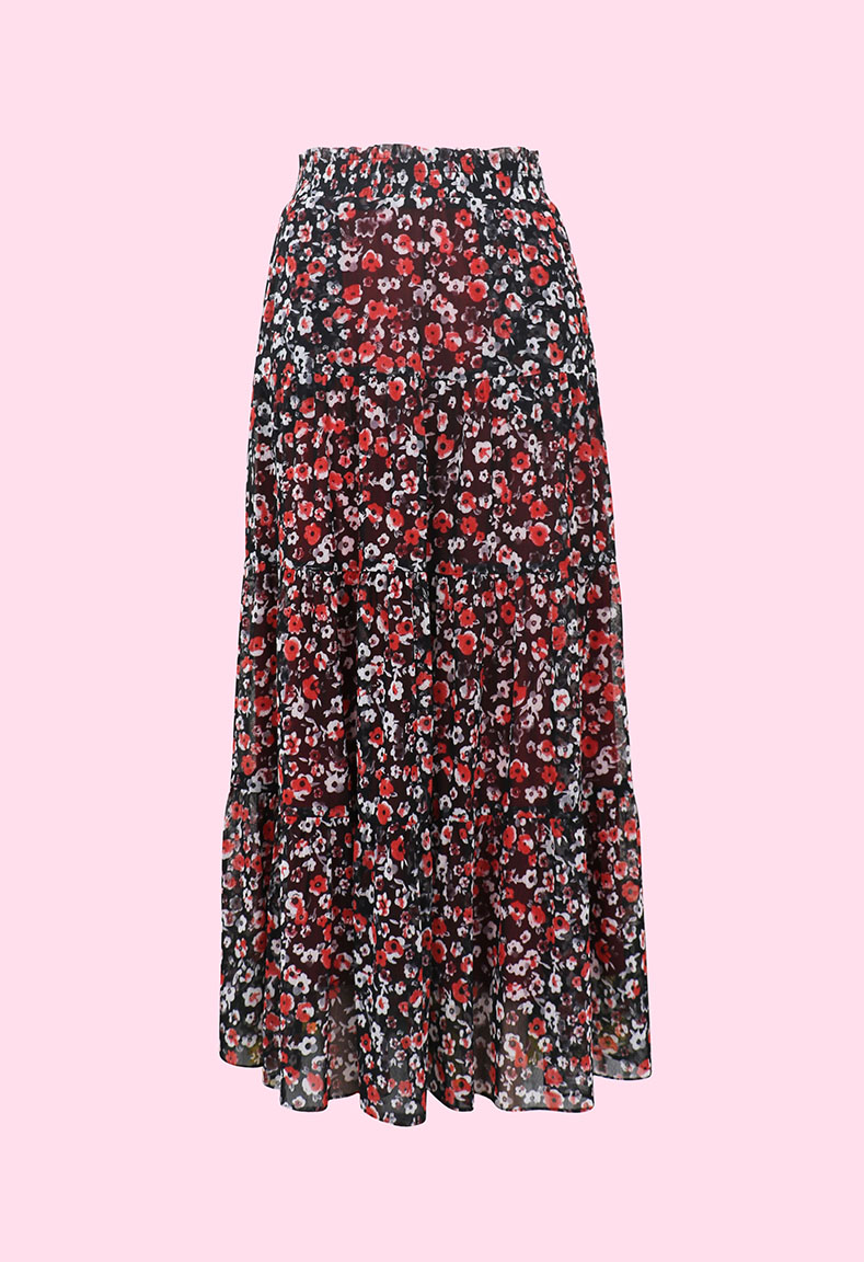 Bộ áo cổ vuông tim & váy hoa - Váy