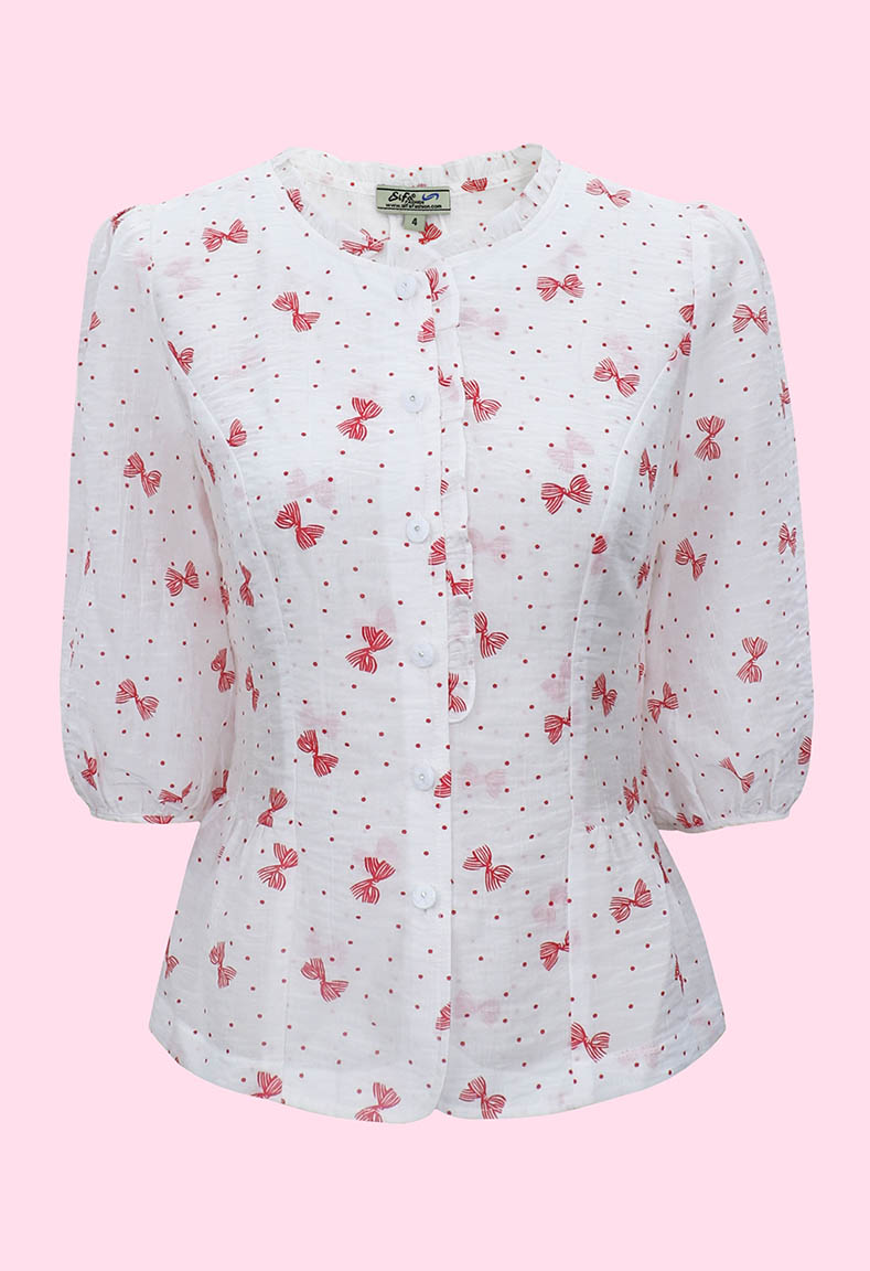 Bộ áo cổ tròn cách điệu váy xòe - Áo