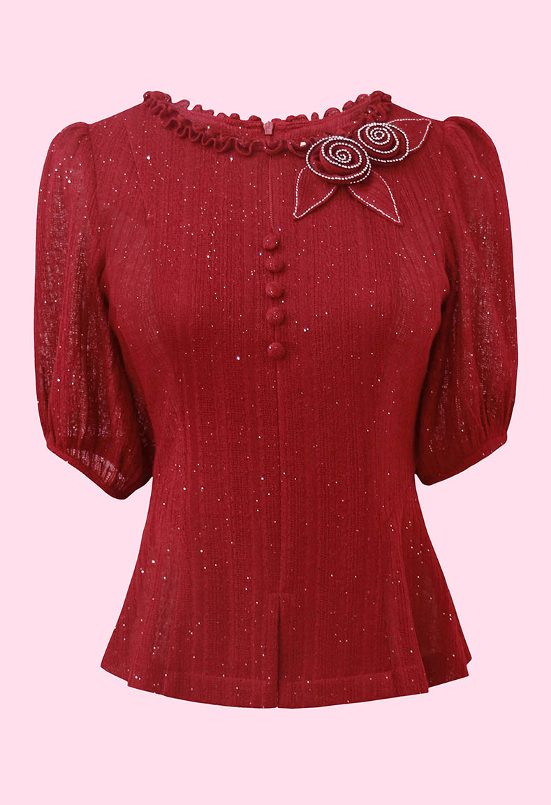 Bộ áo cổ tròn váy xòe sang trọng - Áo