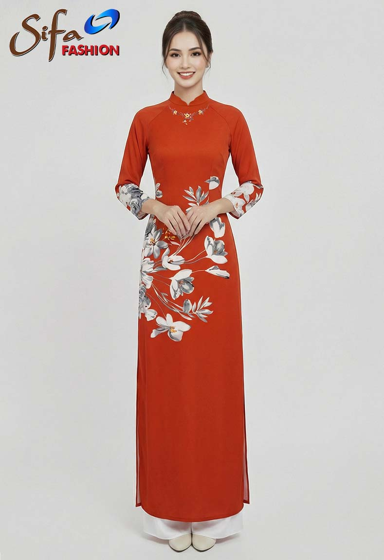 Áo dài cổ truyền thống lượn