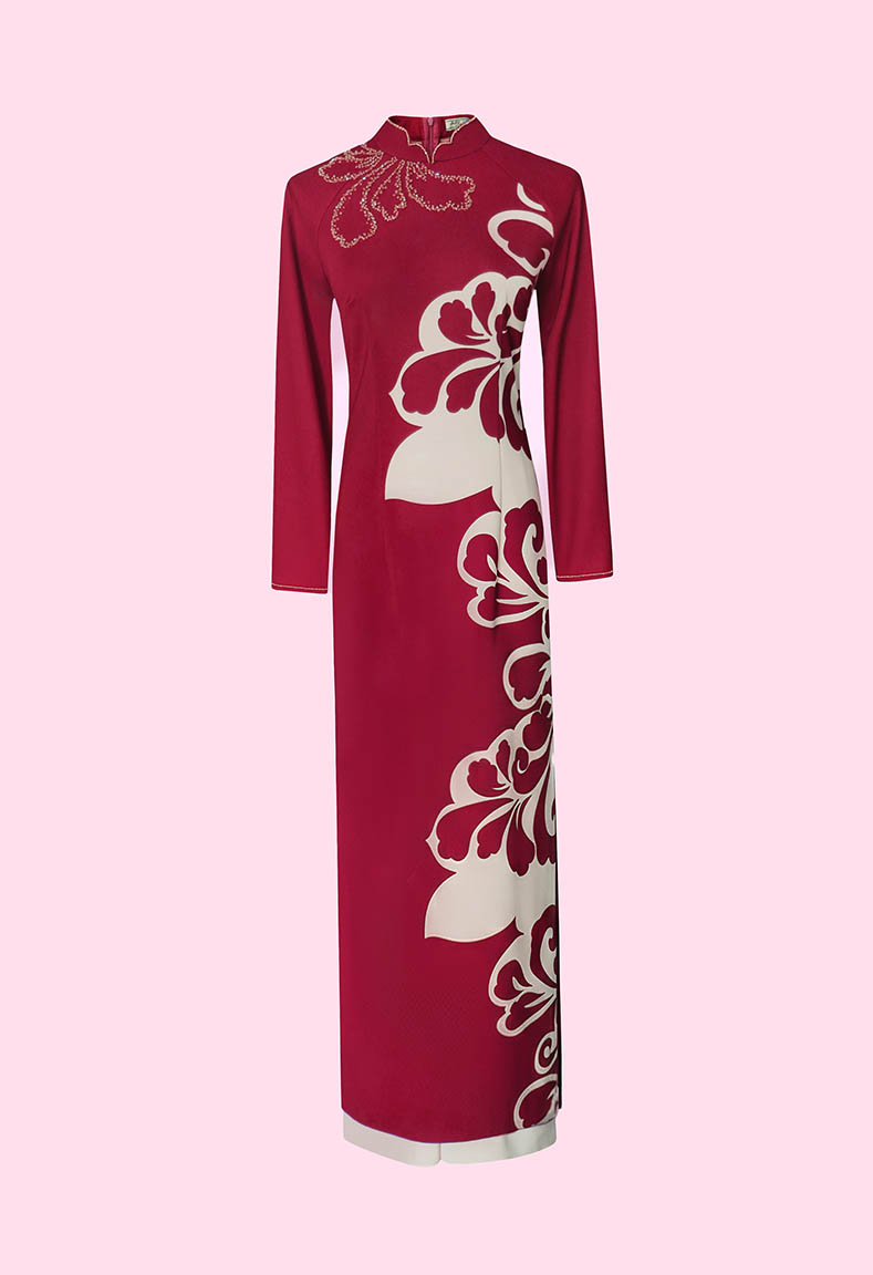 Áo dài cổ truyền thống lượn