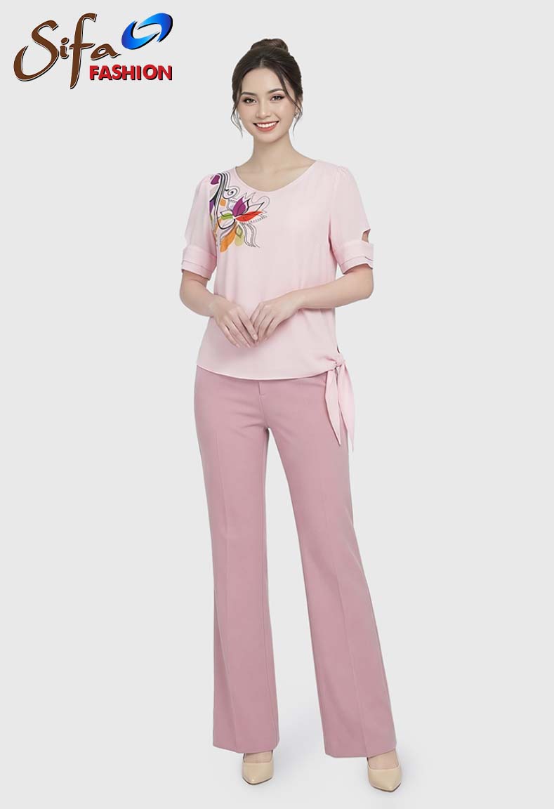 Quần ống suông lưng liền